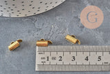 Embouts à glisser chaine boule cordon laiton brut 9mm, x10 (G11357)