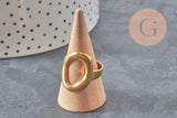 Bague ovale acier 304 inoxydable doré IP Taille 57, x1 (G11154)