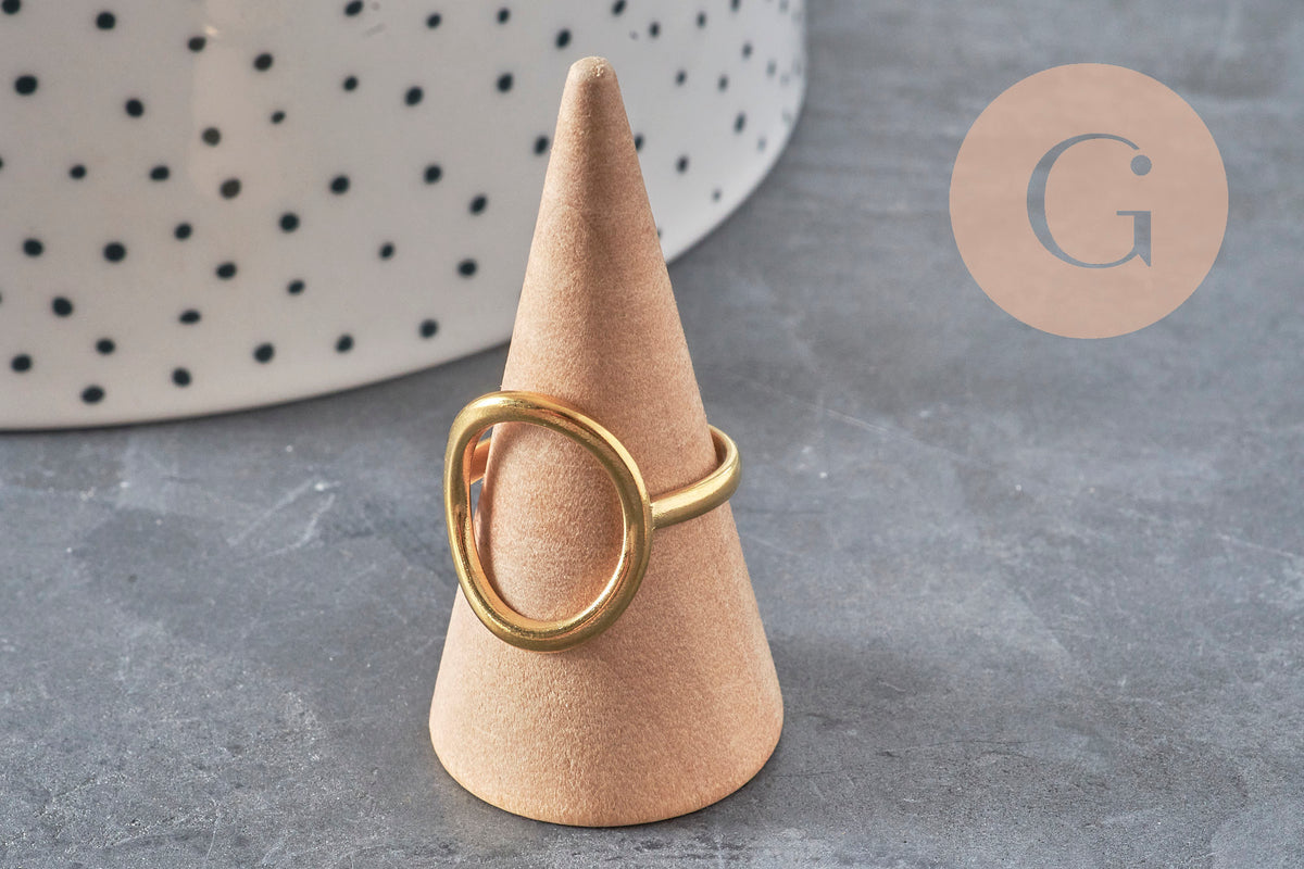 Bague ovale acier 304 inoxydable doré IP Taille 57, x1 (G11154)