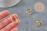 Bague ovale acier 304 inoxydable doré IP Taille 57, x1 (G11154)