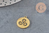 Pendentif rond triskel acier 201 inoxydable platine 17.5mm, x1 VALIDE-Breloques et pendentifs-Gingerlily Perles