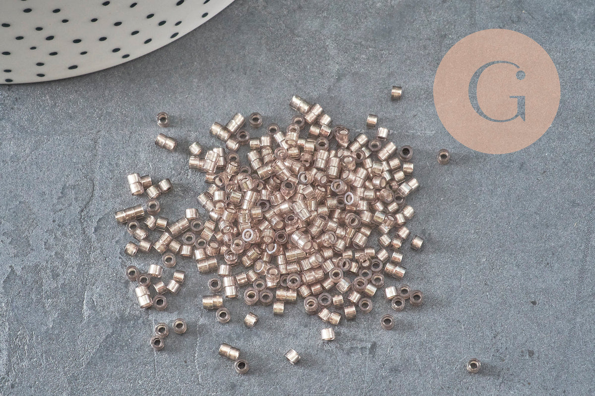 Perles tube verre marron glacé Silver Lined 2,5mm, x1 sachet de 8g (G11402)-Perles-Gingerlily Perles