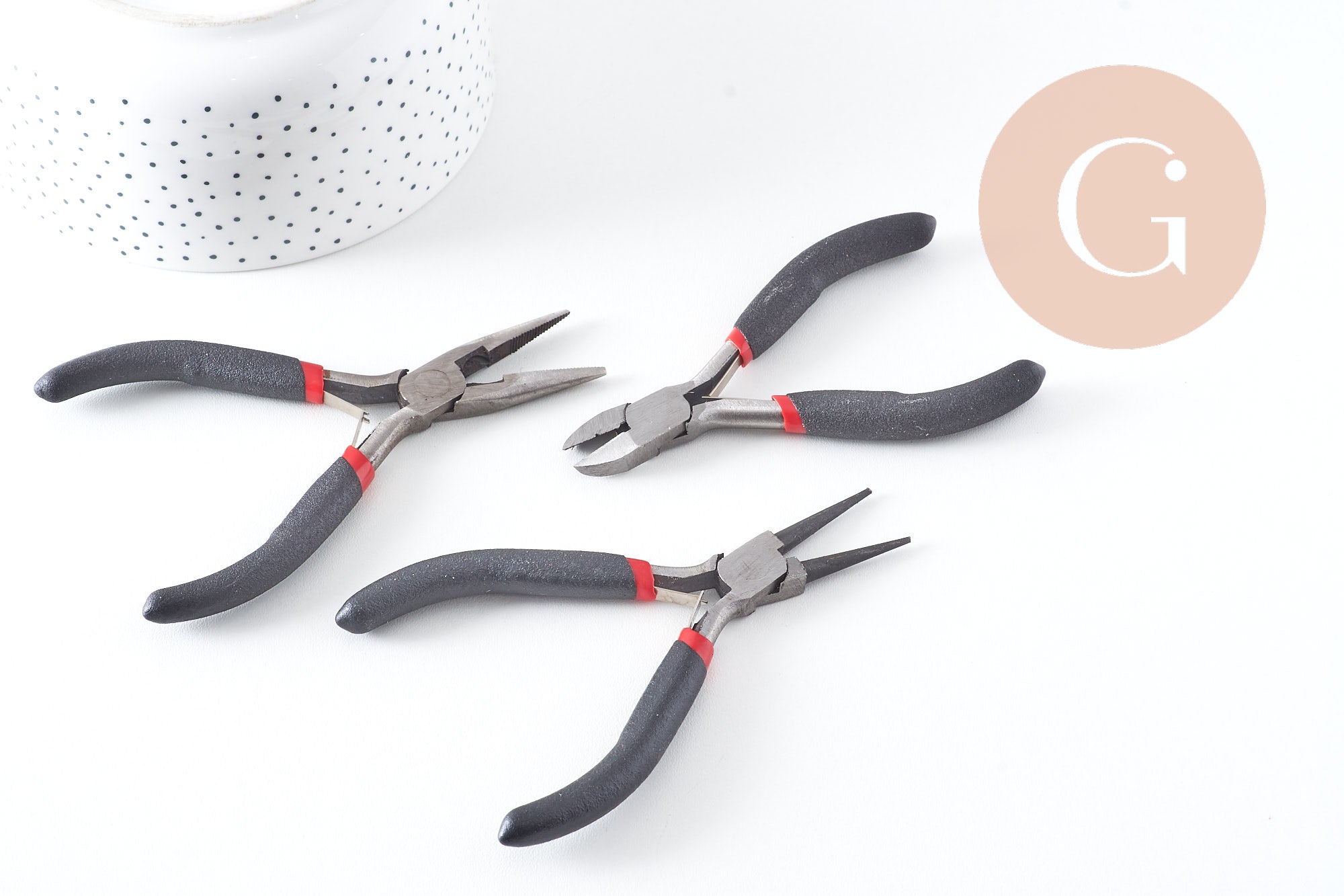 x 3 Pinces pour bijoux en acier carbone 130mm (marques oxydation) (G10937)