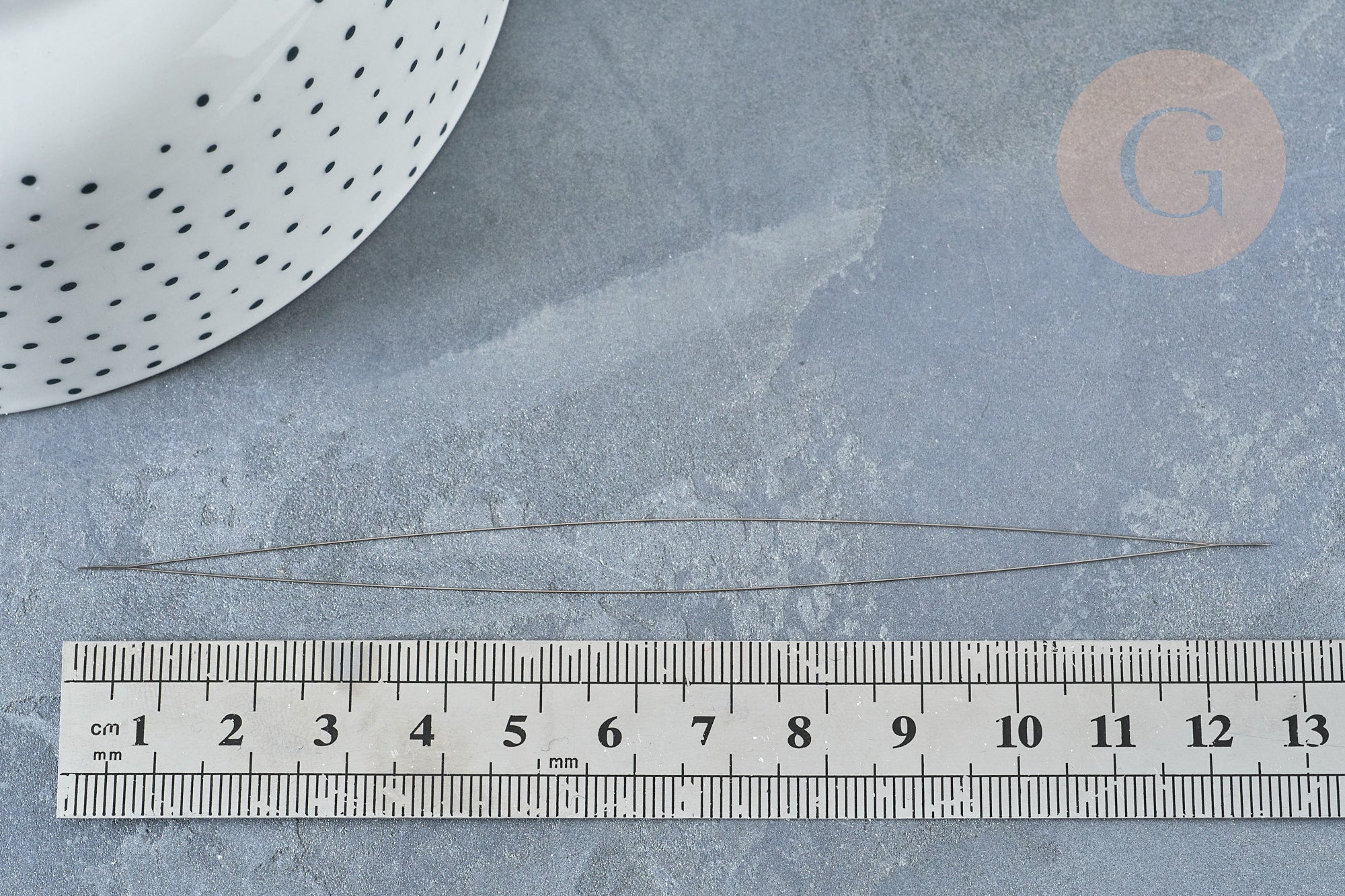 Aiguille de perlage en acier inoxydable grand œil 125x0.5mm x1 (G8196)