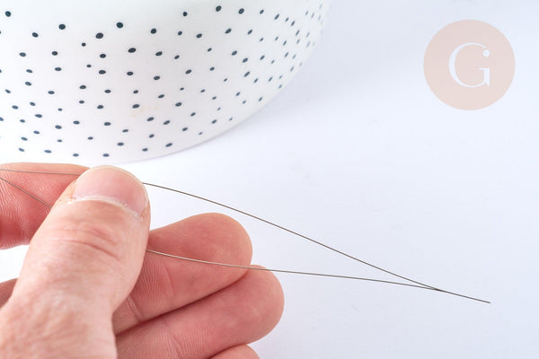 Aiguille de perlage en acier inoxydable platine 125x0.3m, x1 (G7786)