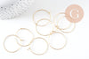 Anneau créole acier 304 doré inoxydable 30mm dorure IP, x20 ou x50 (G7704)