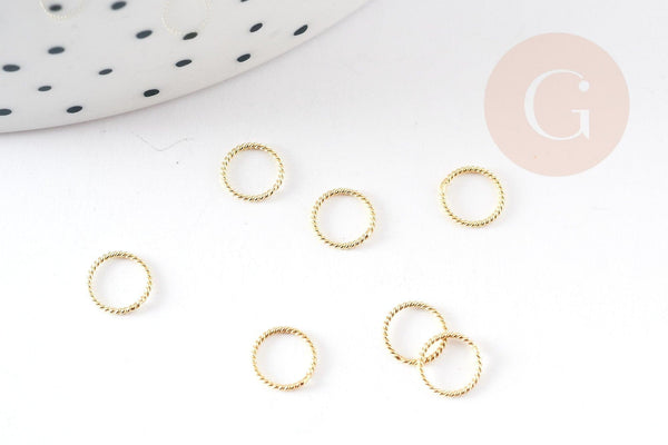 Anneau torsadé vermeil fermé 6mm, x5 (G2486)