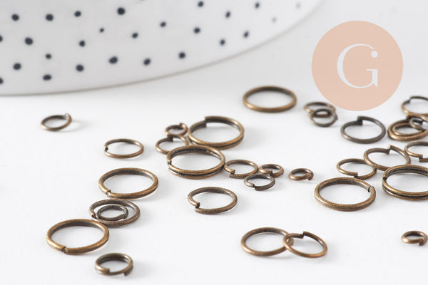 Anneaux bronze tailles différentes x10 grammes (G5148)