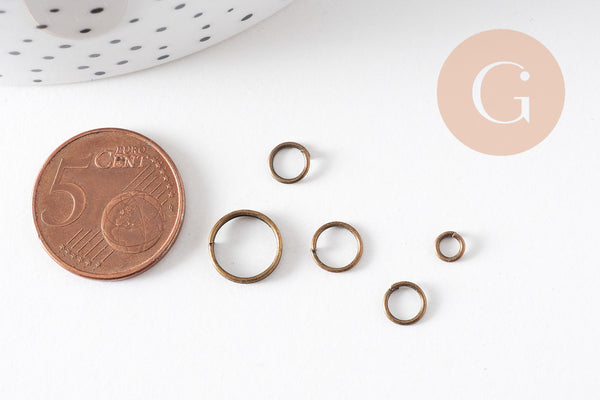 Anneaux bronze tailles différentes x10 grammes (G5148)