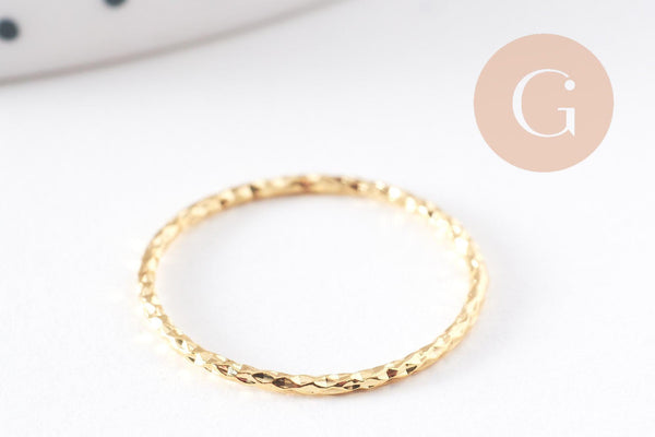 Anneaux connecteurs torsadés en laiton 18k 18mm, x5 (G10252)