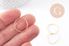 Anneaux connecteurs torsadés en laiton 18k 18mm, x5 (G10252)