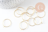Anneaux créoles acier inoxydable doré 20mm (G6314)