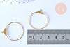 Anneaux créoles dorés 30x25mm, boucles oreilles, x10 (G6787)