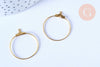 Anneaux créoles dorés 30x25mm, boucles oreilles, x10 (G6787)