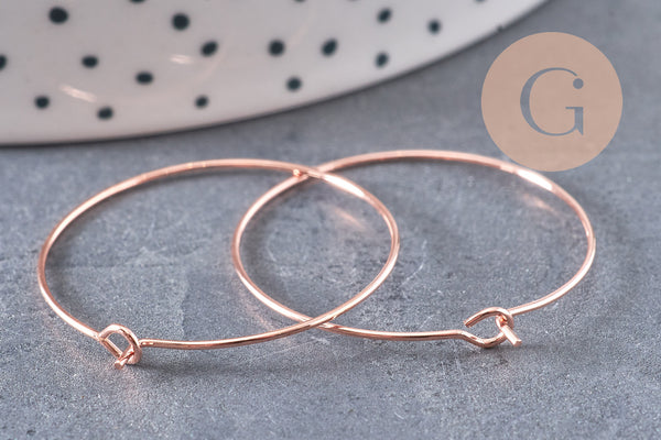 Anneaux créoles en or rose, x20-50-100 (G4799)