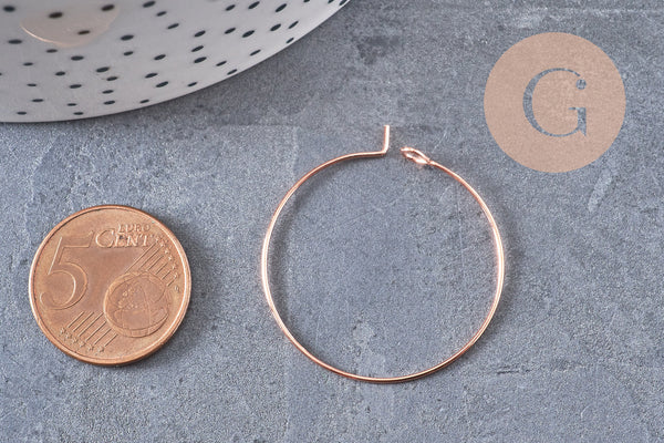 Anneaux créoles en or rose, x20-50-100 (G4799)