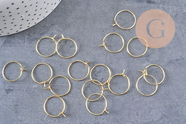 Anneaux créoles laiton doré 17mm, x20 (G1756)