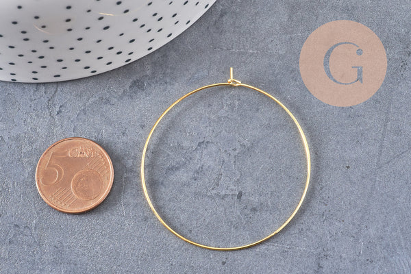 Anneaux créoles laiton doré 45mm, x20 (G0830)