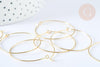 Anneaux créoles laiton doré clair 35mm,boucles oreilles, x20-50-100 (G7047)