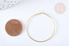 Anneaux créoles laiton doré clair 35mm,boucles oreilles, x20-50-100 (G7047)
