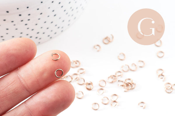 Anneaux de jonction acier IP 304 inoxydable or rose 8x0.8mm, x50 (G10924)