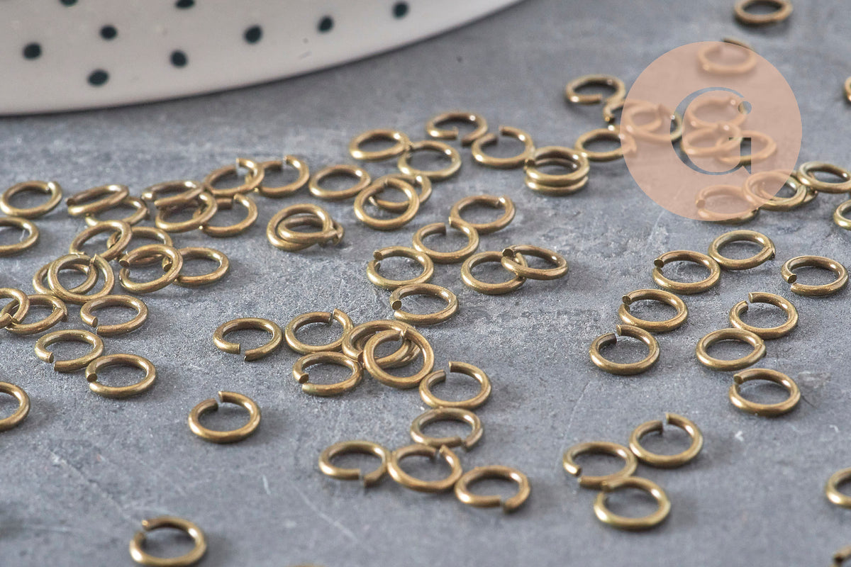 Anneaux de jonction laiton bronze 5mm/0.8mm, x5 grammes (G11353)-Anneaux-Gingerlily Perles