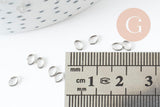 Anneaux de jonction ovales acier 304 platine inoxydable 3x4mm-0.5mm, x50 (G9389)
