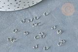 Anneaux de jonction ronds acier 304 platine inoxydable 4mm, x1gr (G9145)