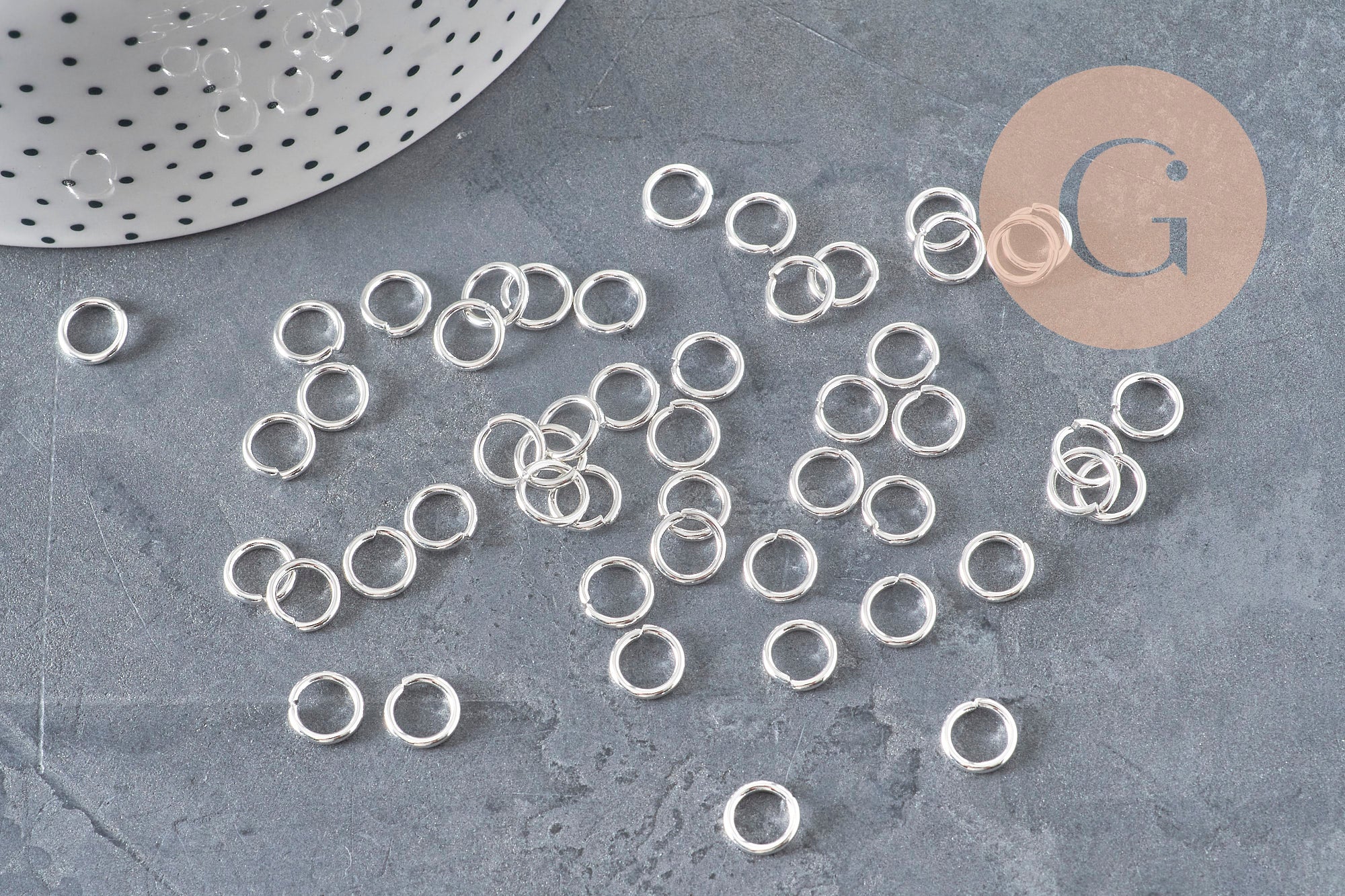 Silver round stainless steel jump rings 8mm-1.2mm, x50 (G11216)