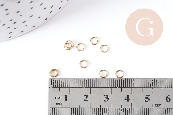 Anneaux de jonction ronds ouverts laiton brut 3x0.5mm, x1gramme (G8344)