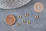 Anneaux fermés ronds acier 304 inoxydable doré 5mm/0.8mm, x10 (G11292)
