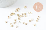 Anneaux ouverts ronds laiton doré 24K 3.5x0.8mm, x50 (G9894)