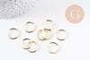 Anneaux ronds acier 304 inoxydable doré 15x1.2mm, x10 (G10092)