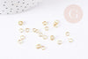 Anneaux ronds acier 304 inoxydable doré 18k 4mm, x50 (G3059)