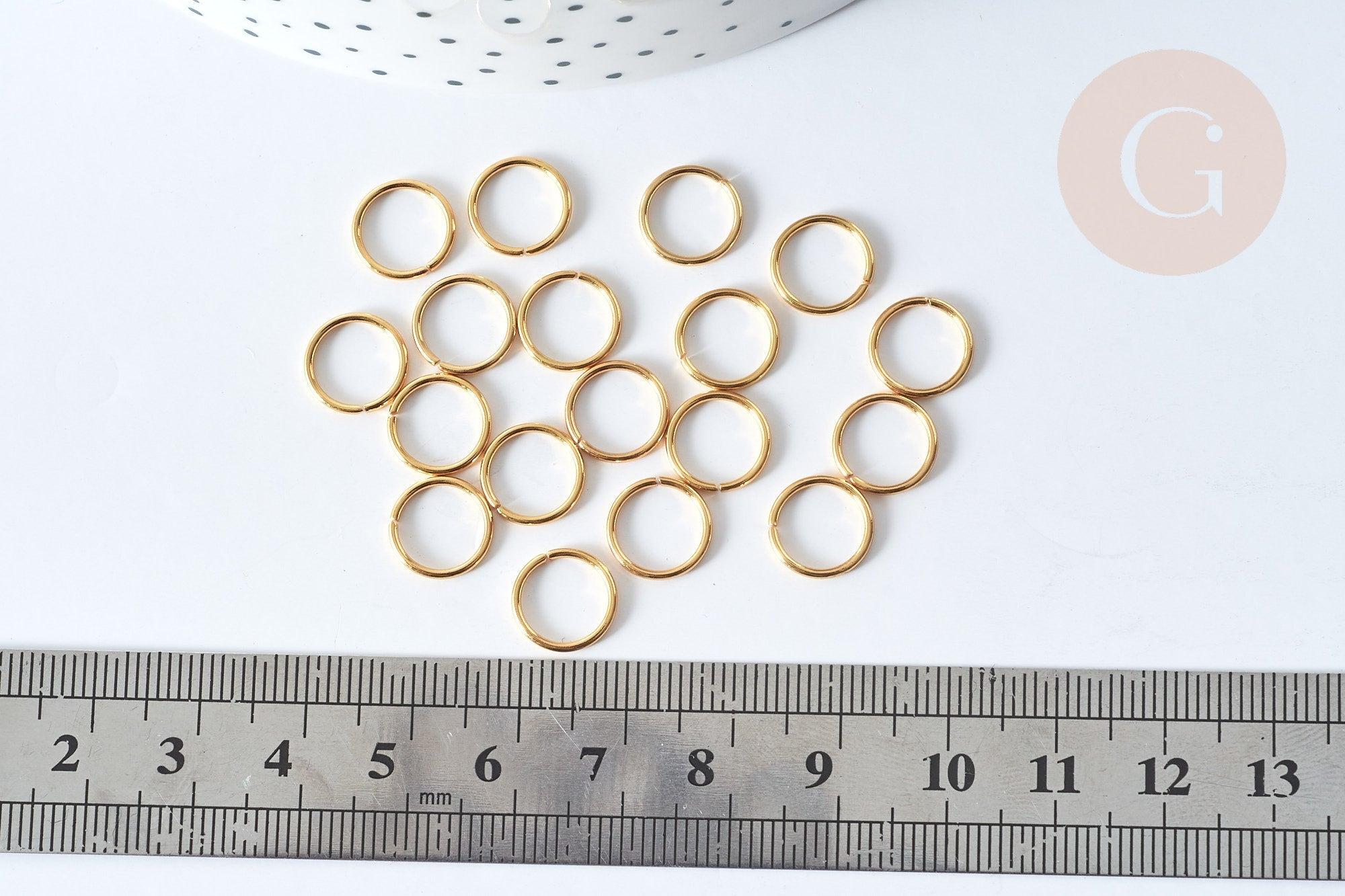 Anneaux ronds acier 304 inoxydable doré IP 10x1mm, x50 (G7712)