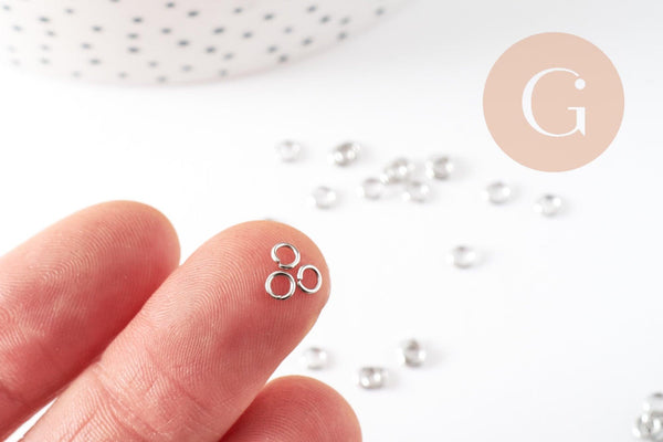 Anneaux ronds acier inoxydable platine 3.5mm, x5g (G9318)