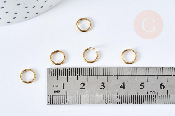 Anneaux ronds laiton brut 6mm, x5gr (G8296)