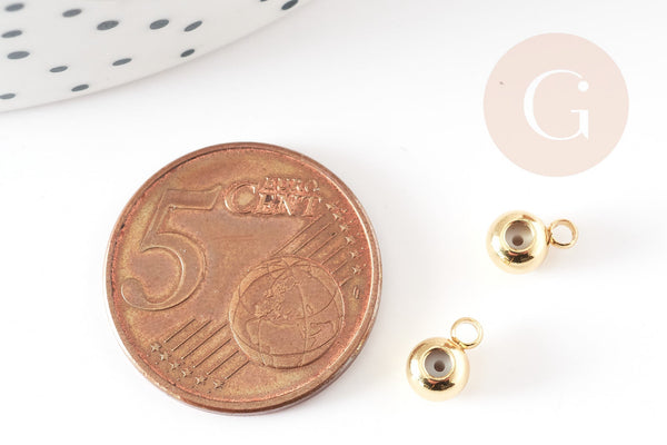 Attache bélière pour pendentif laiton doré 7mm, x5 (G9230)