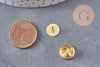 Attache et support pour pin's laiton doré 11mm, x5 (G10963)
