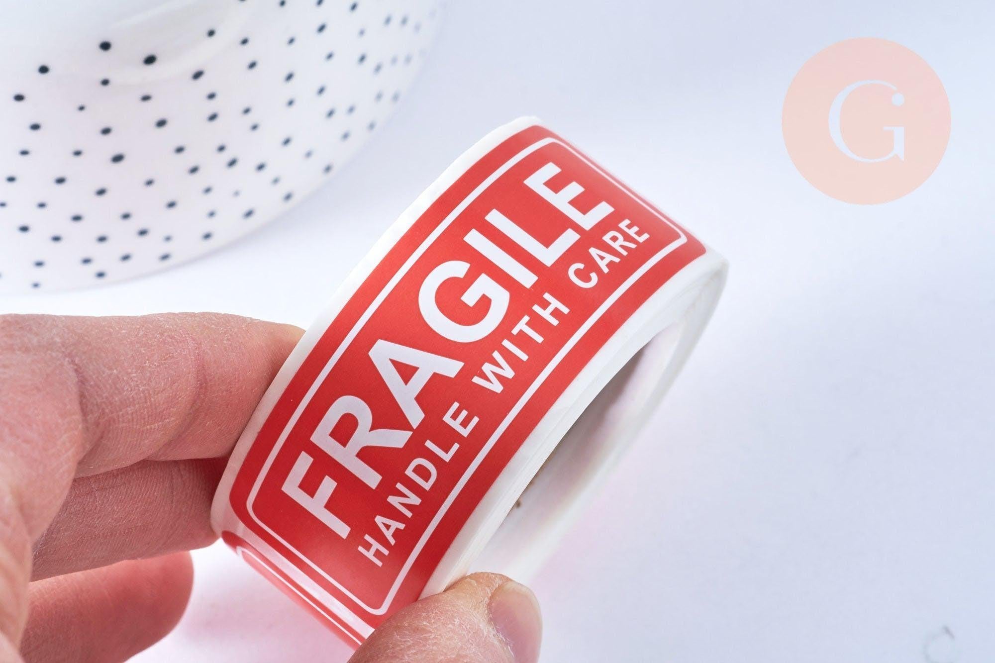 Autocollant fragile préparation colis et commande 76mm, x150 (G4093)