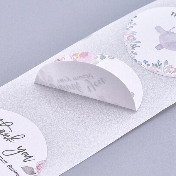 Autocollant merci fleur éléphant 25mm, x500 (G5121)