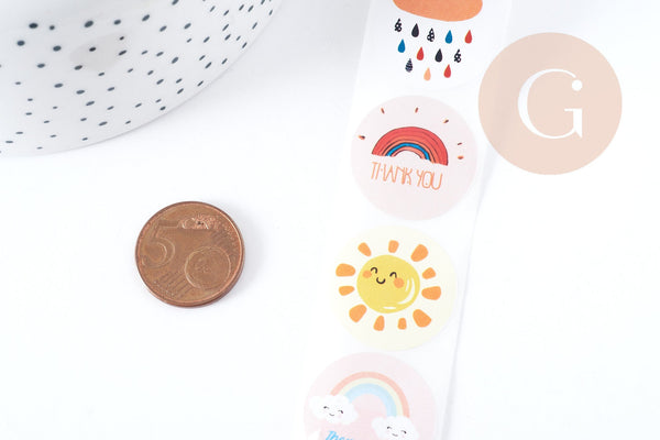 Autocollants Météo 25mm, x1 rouleau de 500 (G9002)