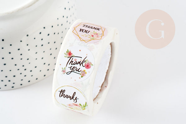 Autocollants merci 25mm, x500 (G3149)