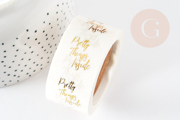 Autocollants message dore 25mm, x500 (G3288)