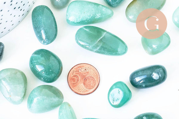 Aventurine naturelle brut roulée 16.5-29mm, x20 grammes (G5784)