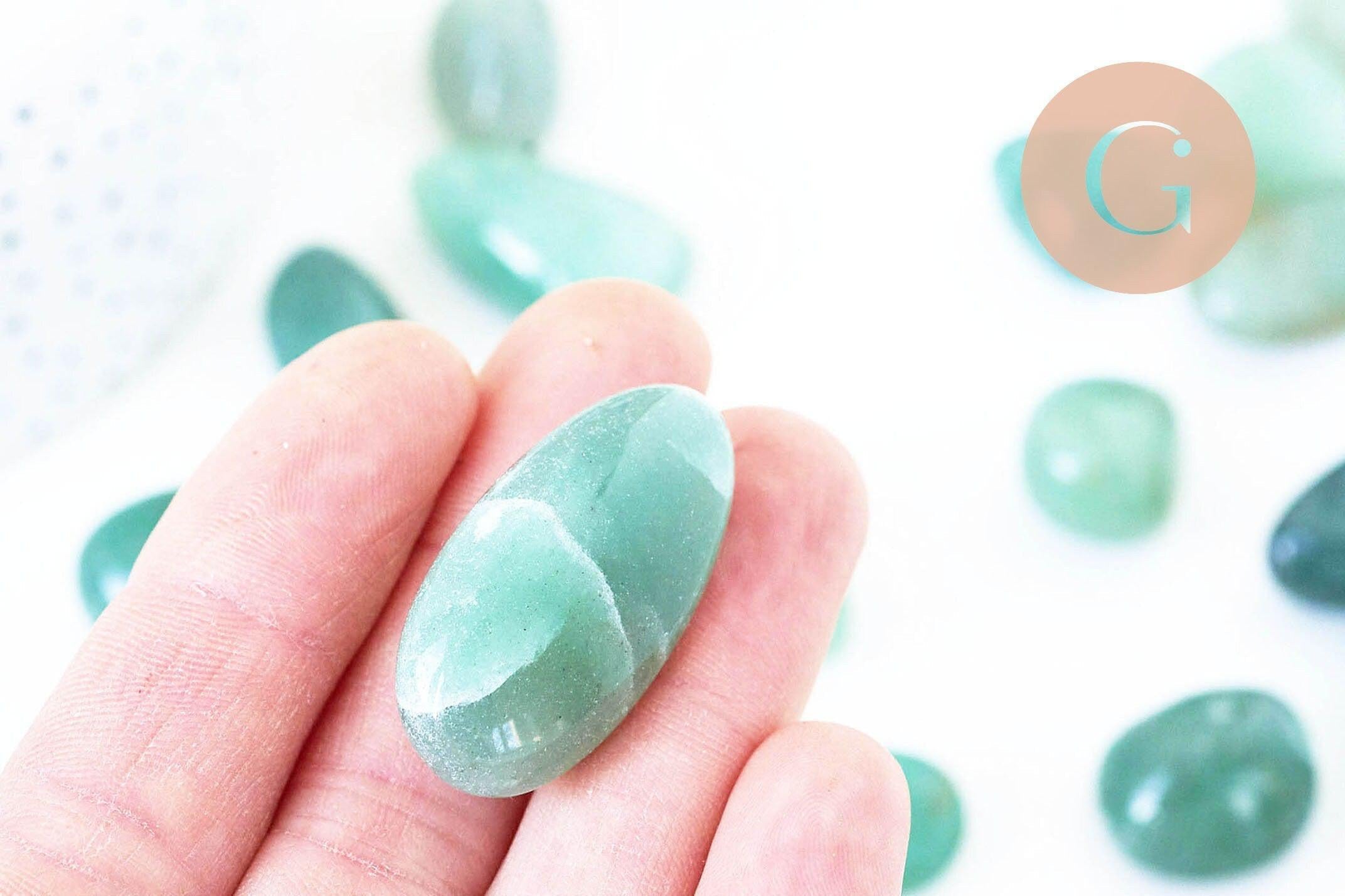 Aventurine naturelle brut roulée 16.5-29mm, x20 grammes (G5784)