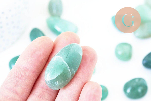 Aventurine naturelle brut roulée 16.5-29mm, x20 grammes (G5784)