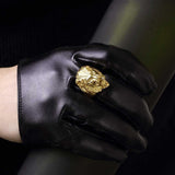 Bague acier or large lion homme 8.1mm, x1 (G6862)