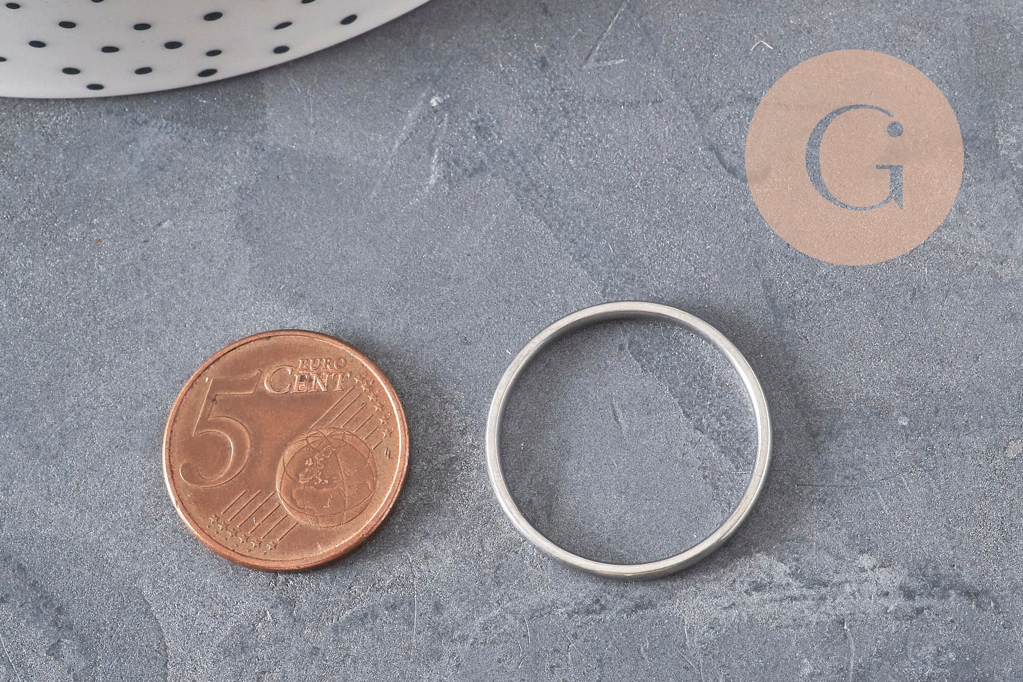 Bague alliance anneau acier inoxydable doré, x1 (G7024)