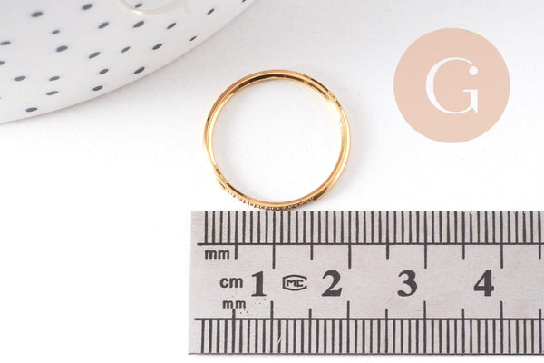 Bague alliance anneau acier inoxydable doré zircons blancs taille 7, x1 (G10496)